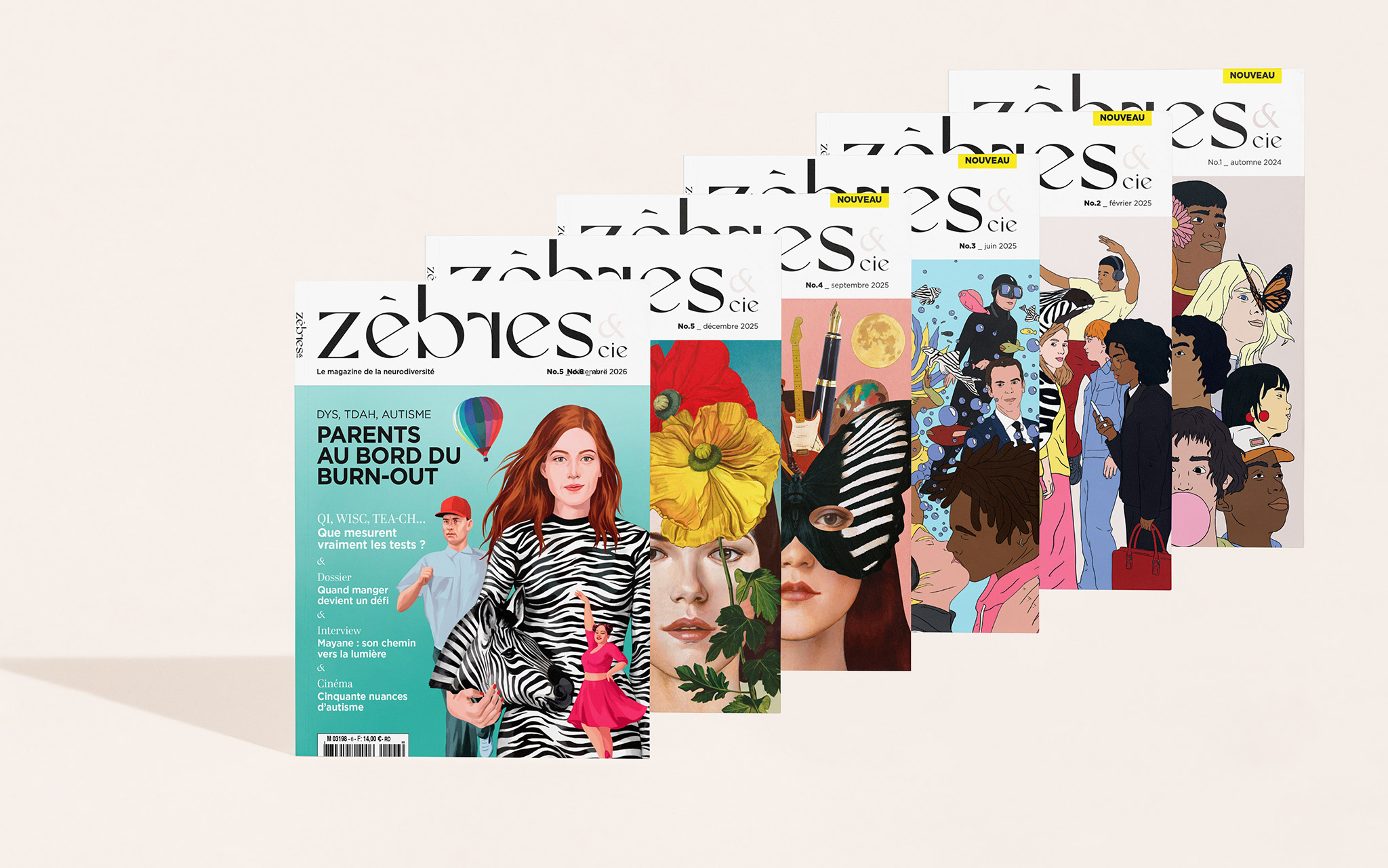 Direction artistique et réalisation du magazine Zèbres&cie